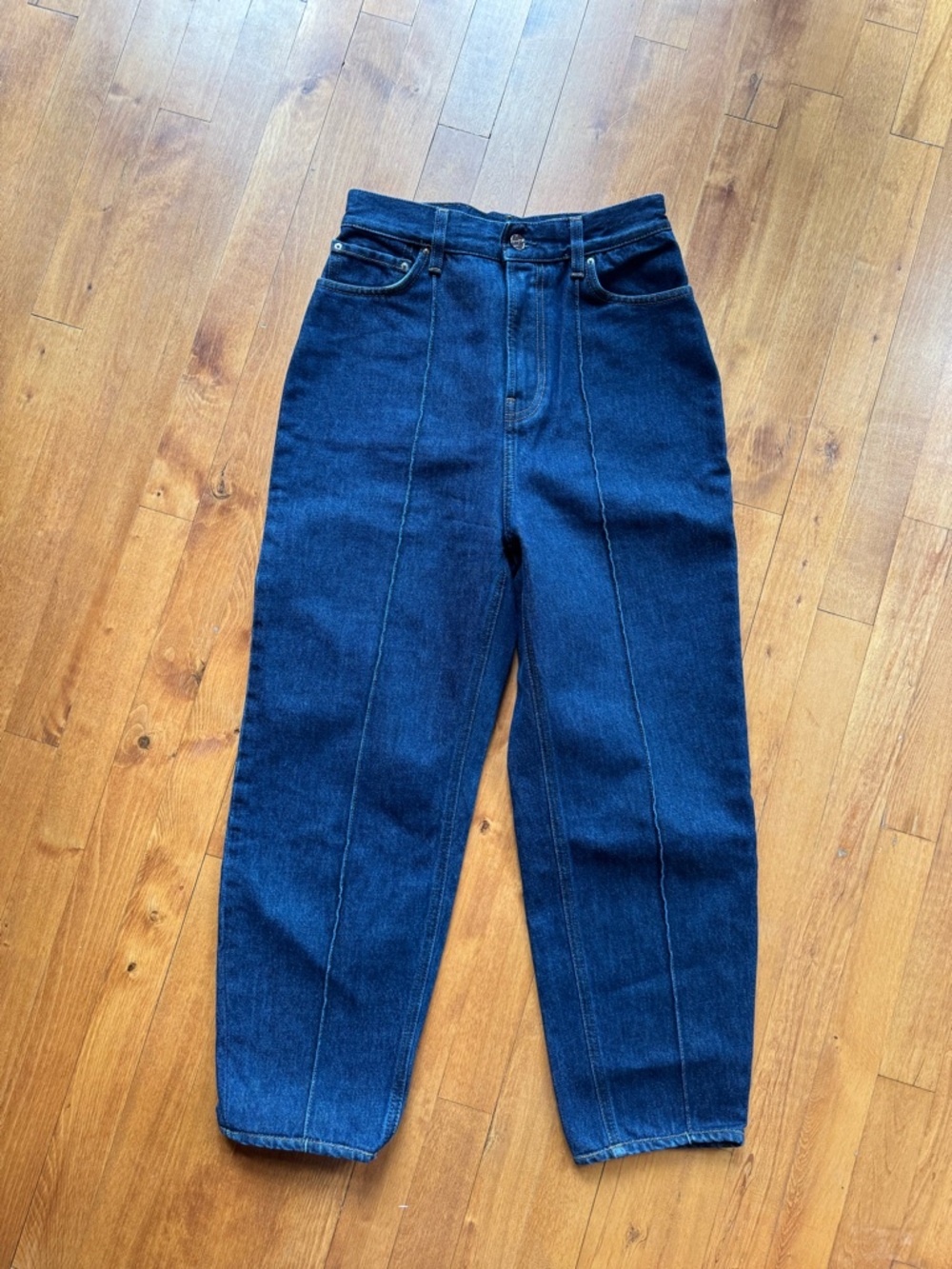 Toteme High-Rise Dark Blue Front-Seam Jeans